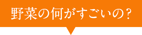 野菜の何がすごいの？