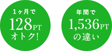 １ヶ月で135PTオトク! 年間で1,620PTオトク！